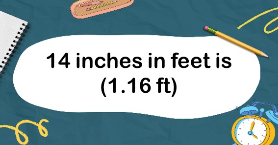 14 inches in feet is (1.16 ft)