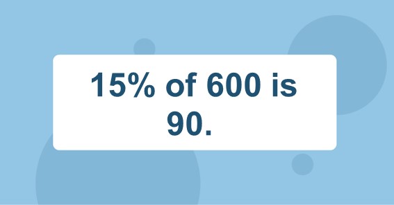 What Is 15 Of 600 Find 15 Percent Of 600 15 Of 600 