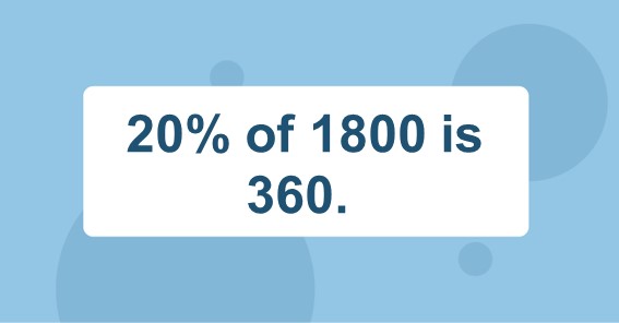 20% of 1800 is 360. 